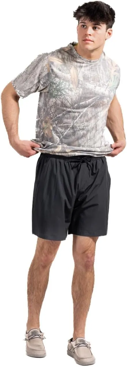 Realtree Men's Camo Lined Shorts Quick Dry Shorts with Zipper Pockets for Running, Fishing and Hiking