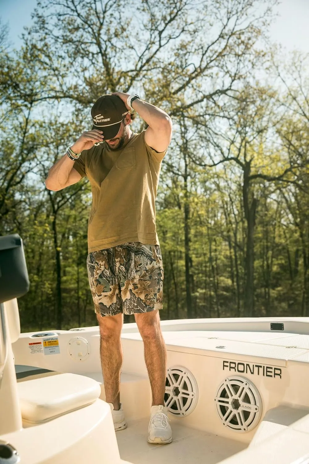 Realtree Men's Camo Lined Shorts Quick Dry Shorts with Zipper Pockets for Running, Fishing and Hiking