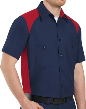 Red Kap Men's Motorsports Shirt, Short Sleeve