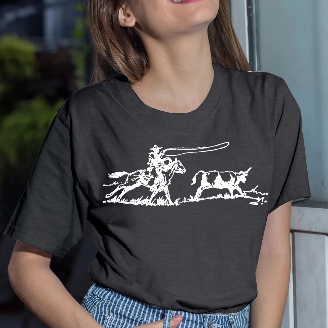 Retro Rodeo Shirt Women Cowgirl Bleached T Shirt Western Cowboy Rodeo Outfit Country Music Tee Short Sleeve Top
