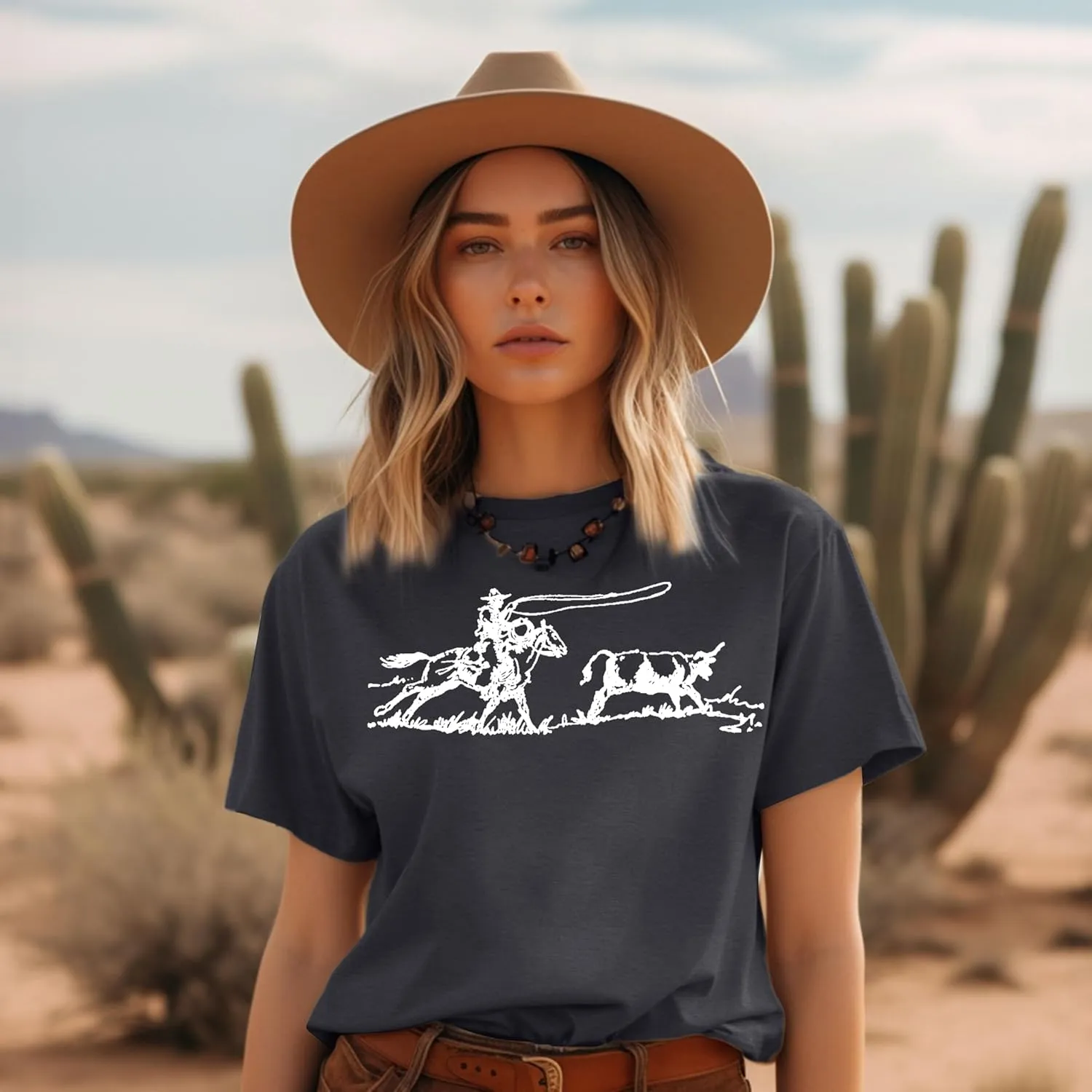 Retro Rodeo Shirt Women Cowgirl Bleached T Shirt Western Cowboy Rodeo Outfit Country Music Tee Short Sleeve Top