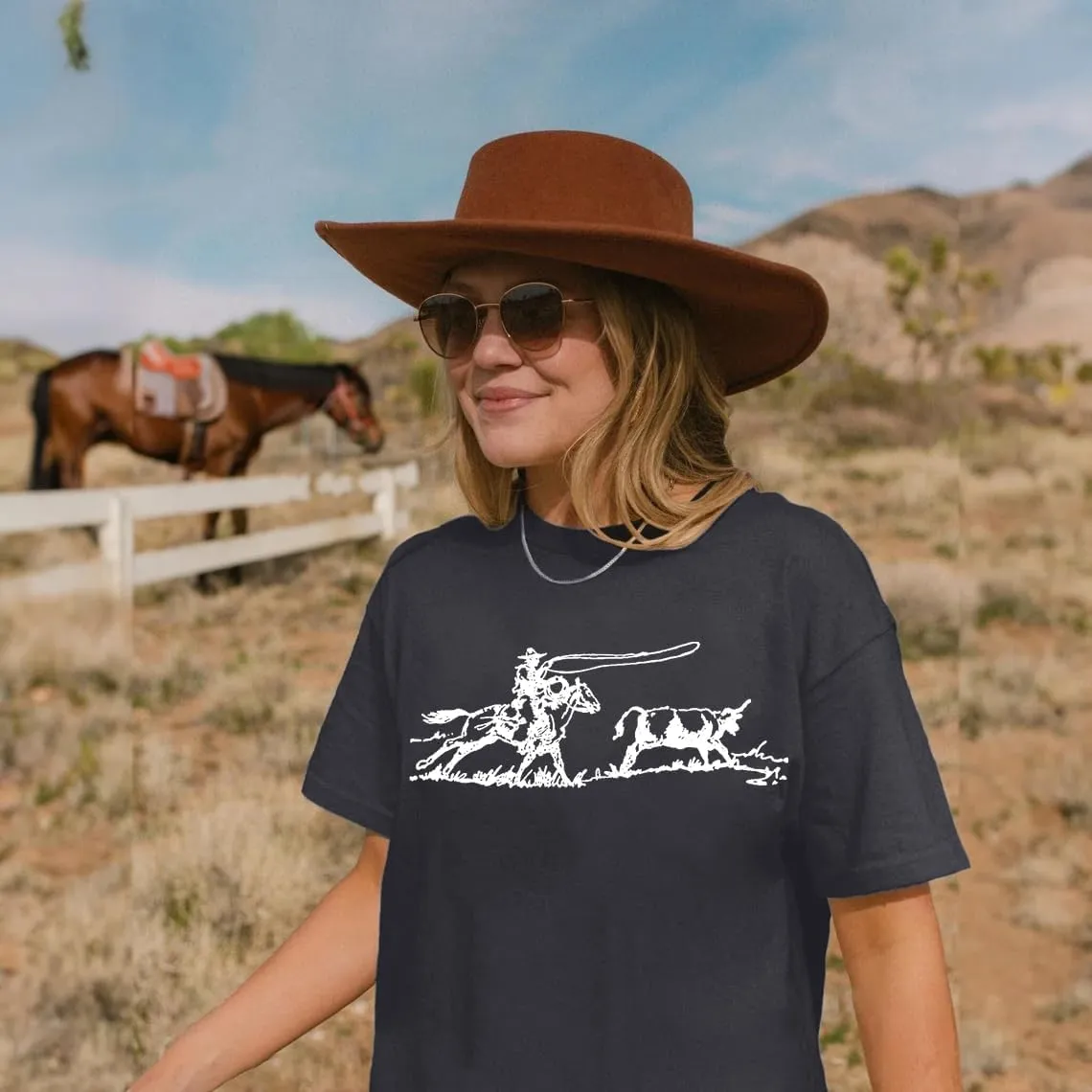 Retro Rodeo Shirt Women Cowgirl Bleached T Shirt Western Cowboy Rodeo Outfit Country Music Tee Short Sleeve Top