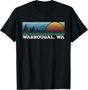 Retro Sunset Stripes Washougal, Washington T-Shirt