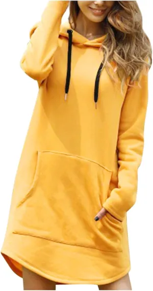 RMXEi Oversize Sweatshirt Women,Women Long Length Loose Casual Solid Drawstring Hoodie Pullover With Big Pocket