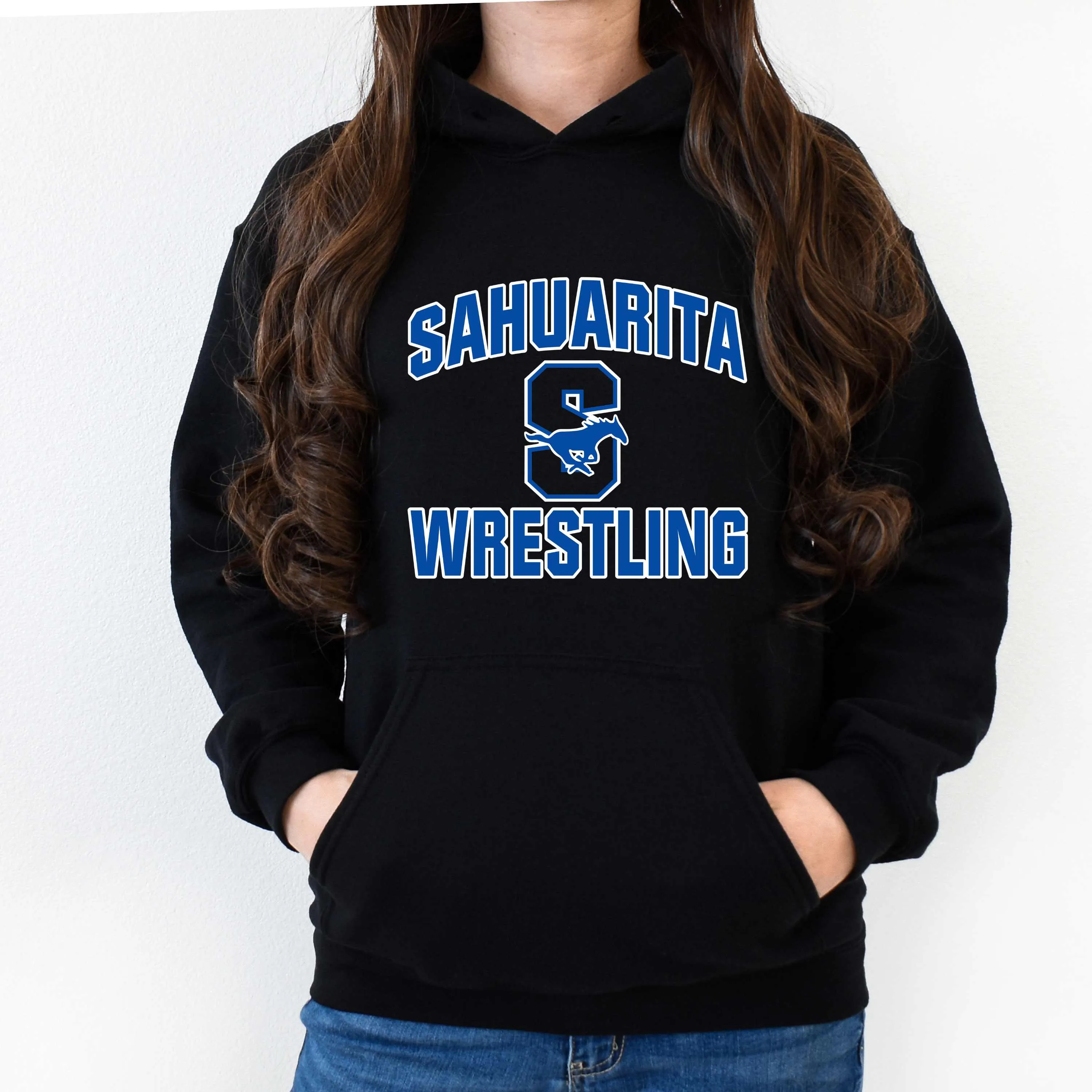 Sahuarita Mustangs Wrestling 2024-25 Hoodie or Crewneck Sweatshirt Unisex and Youth Sizes