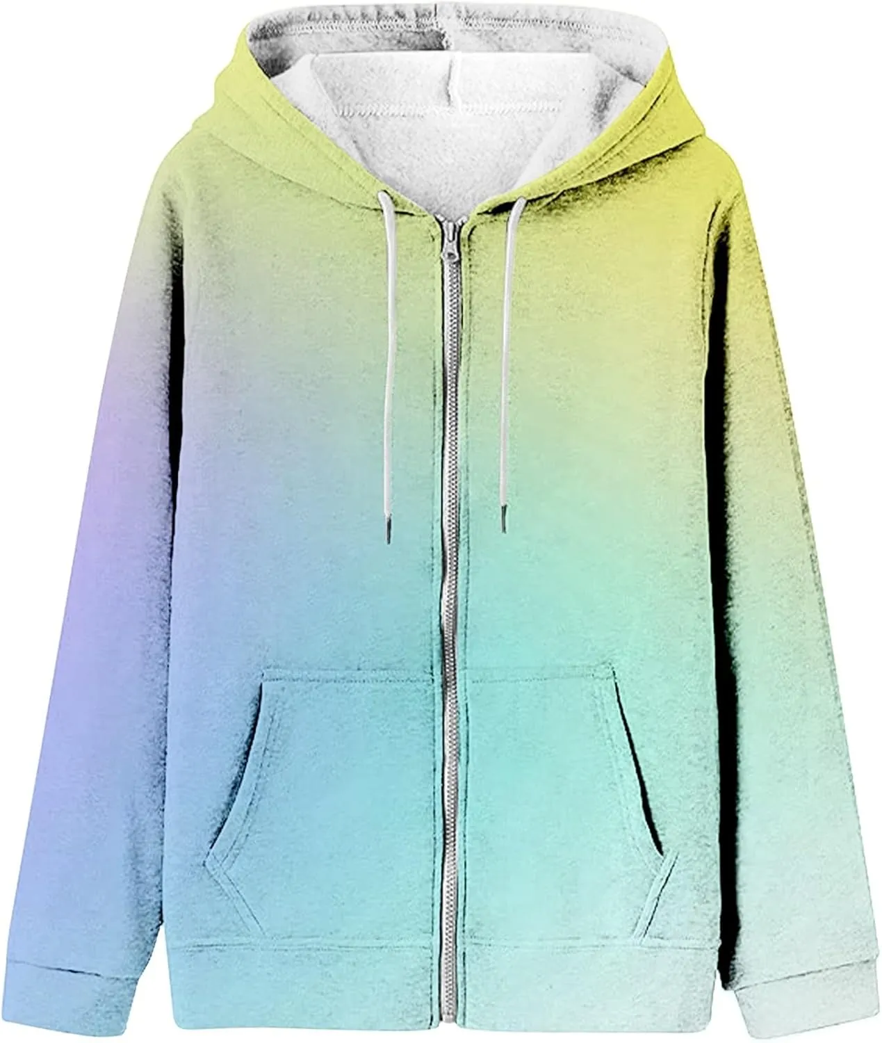 SAMST Women's Oversized Zip Up Hoodies Sweatshirts Y2K Clothes Teen Girl Fall Casual Drawstring Jackets with Pockets