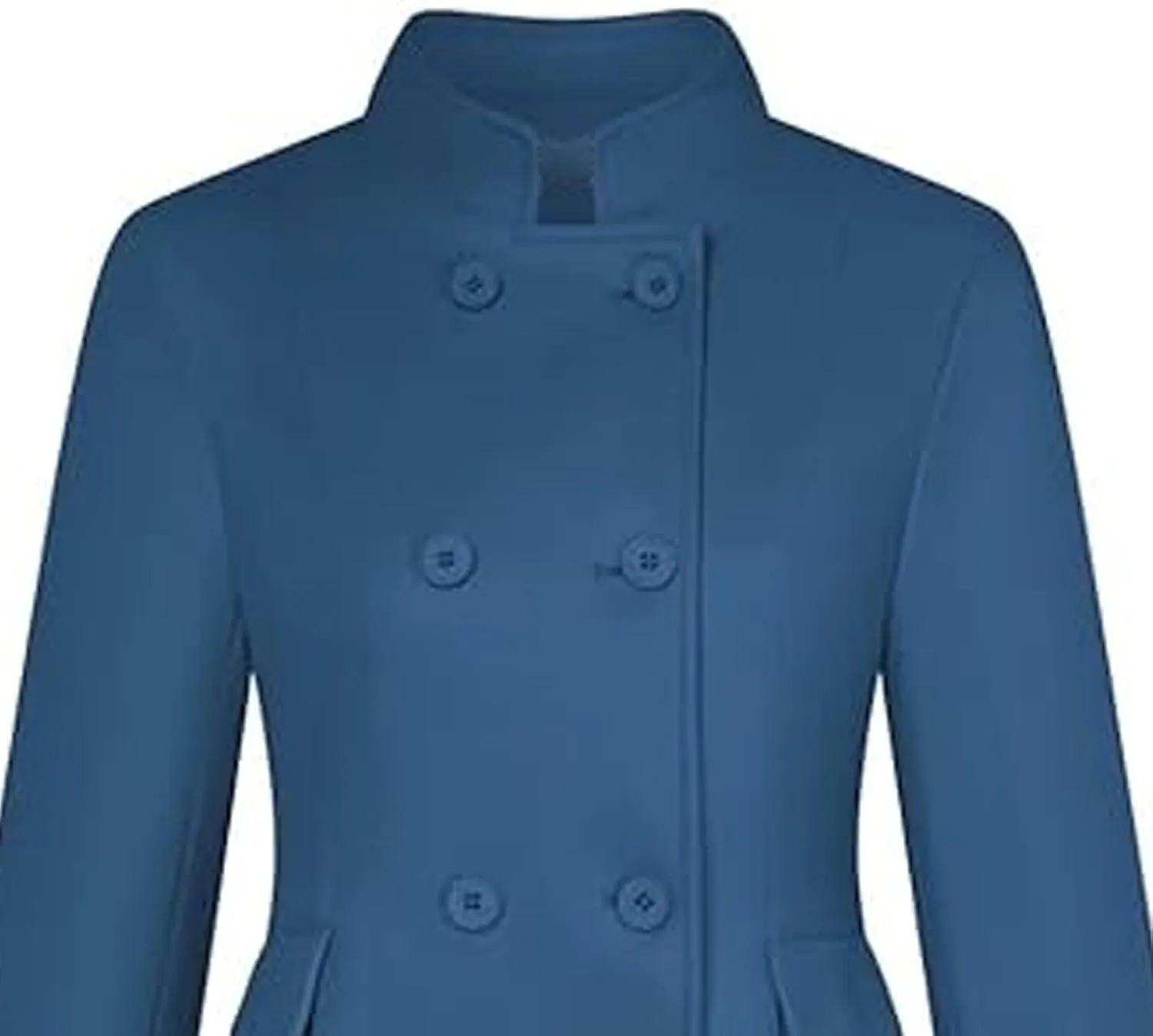 SEMATOMALA Women's Winter Wool Blend Swing Dress Coat Stand Collar Double Breasted Trench Coat A Line Pea Coat
