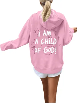 SHENHE Women's Oversized Graphic Hoodie Letter Print Casual Hoodie Pullover Sweatshirt