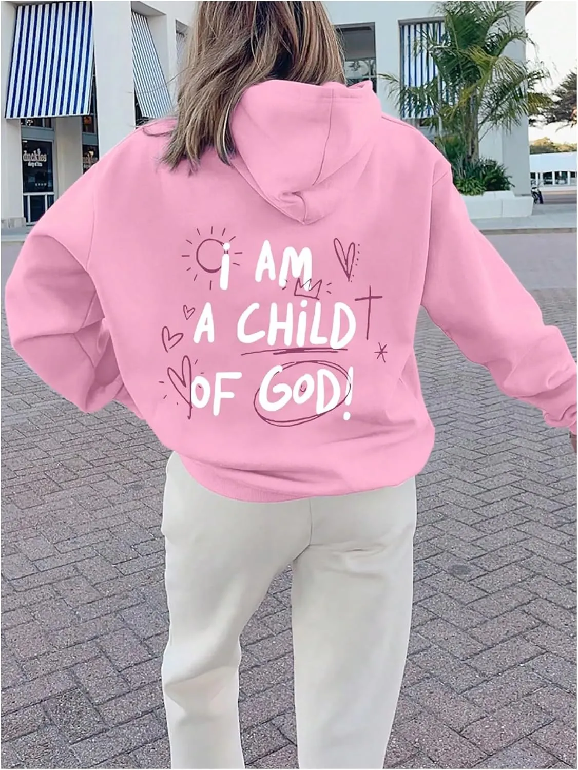 SHENHE Women's Oversized Graphic Hoodie Letter Print Casual Hoodie Pullover Sweatshirt