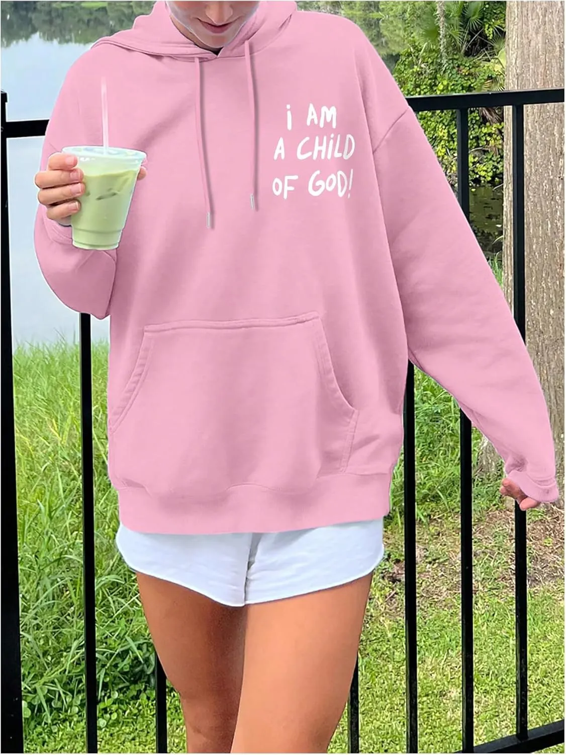 SHENHE Women's Oversized Graphic Hoodie Letter Print Casual Hoodie Pullover Sweatshirt