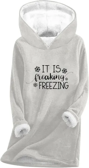 Sherpa Lined Hoodie for Women Oversized Fleece Lined Crewneck Pullover Tops Winter Thicken Fuzzy Thermal Sweatshirts