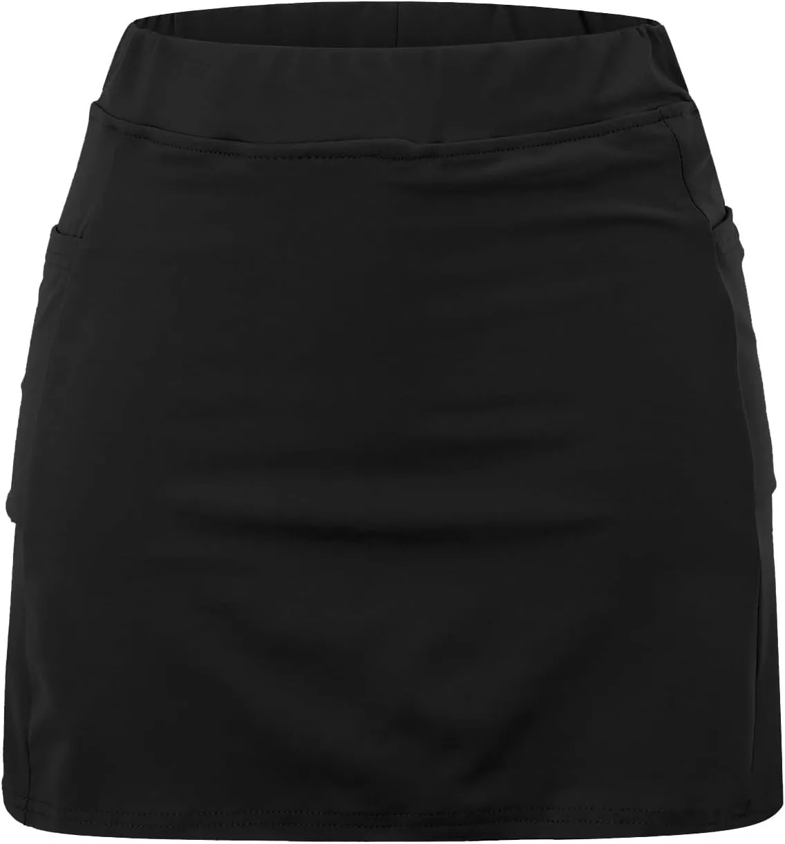 Skirt with Shorts Underneath, Women Elastic Yoga Skirts Solid Color Lightweight Tummy Control Athletic Tennis Shorts