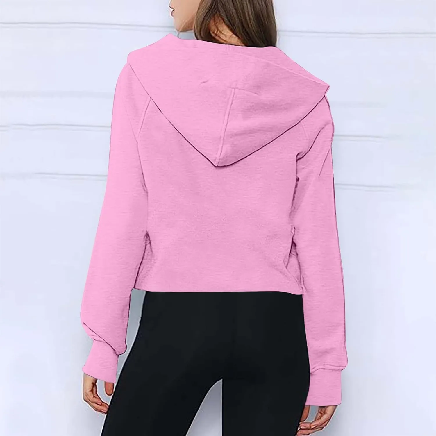 SMIDOW Scuba Dupes Sweatshirt For Women Fashion 2023 Half Zip Up Hoodies Casual Loose Cropped 1/4 Zip Pullover Tops