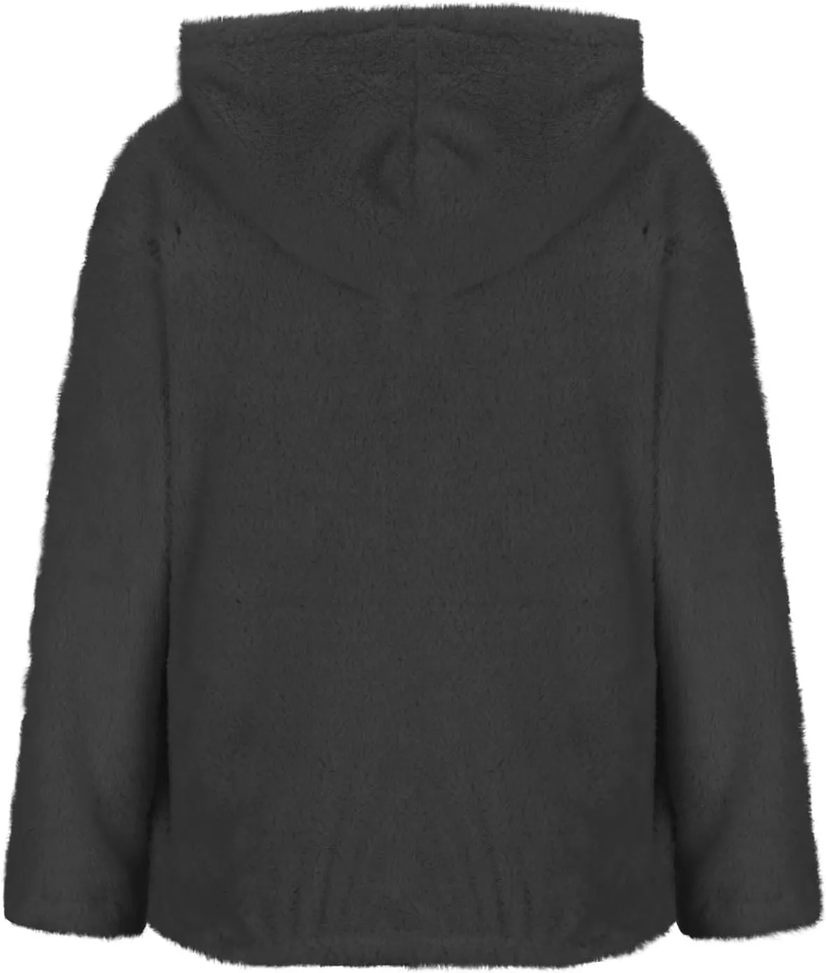 Solid Plush Hoodies for Women Drawstring Round Neck Fleece Pullover Sweatshirts 2025 Winter Oversized Hooded Tops