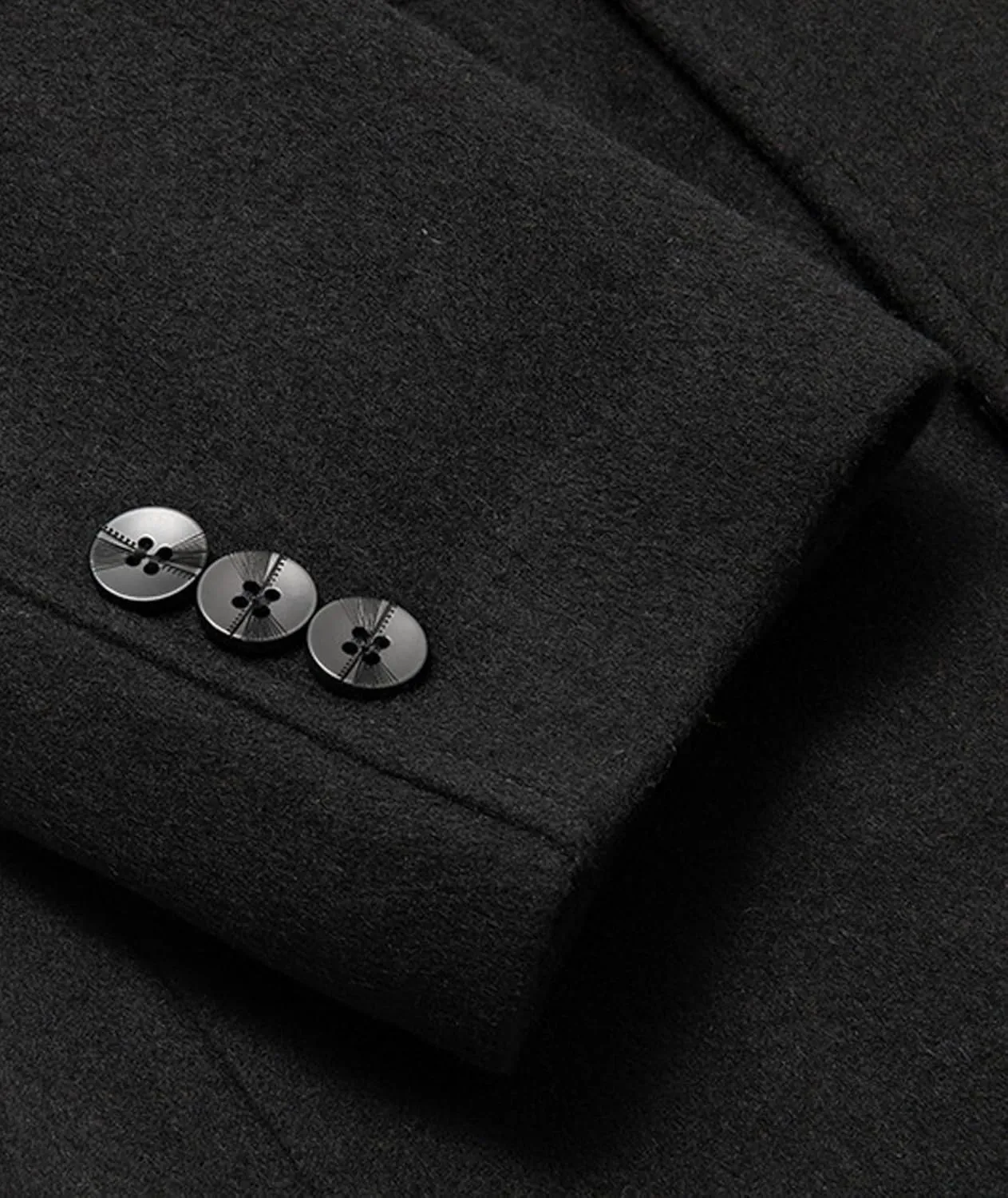 SOMTHRON Men's Wool Blend Pea Coat Notched Collar Double Breasted Overcoat Winter Warm Long Trench Coat