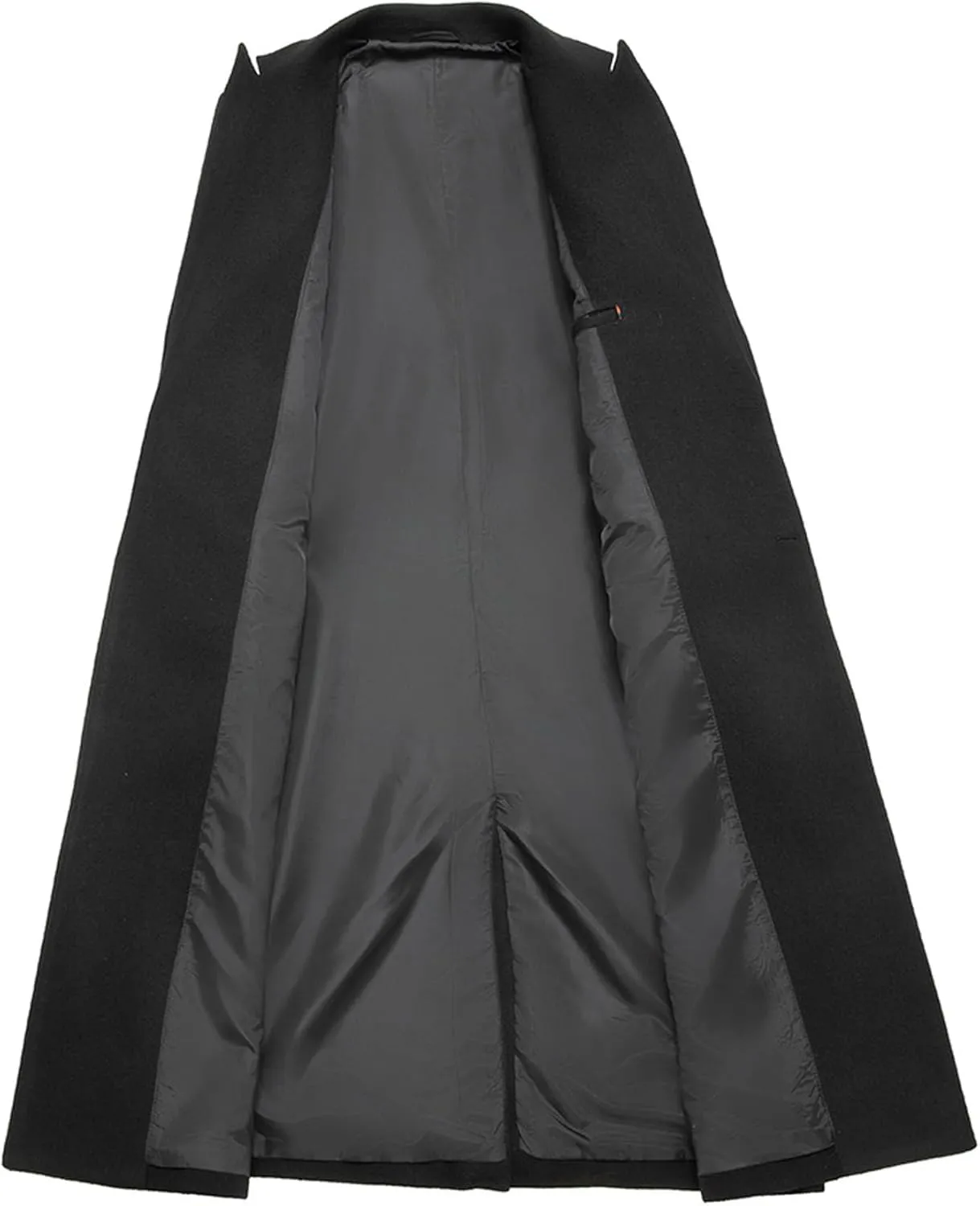 SOMTHRON Men's Wool Blend Pea Coat Notched Collar Double Breasted Overcoat Winter Warm Long Trench Coat