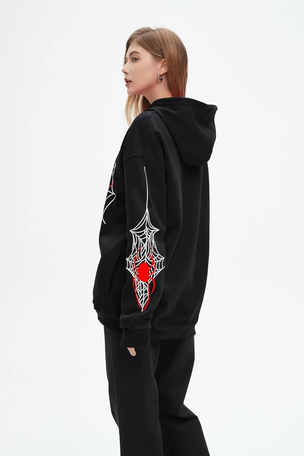 Spider Graphic Hoodies Y2k Zip Up Hoodie Men Women Oversized Sweatshirts Y2k Jacket Streetwear Vintage Tops