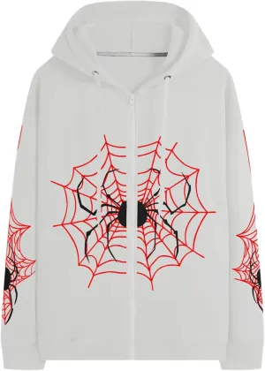 Spider Graphic Hoodies Y2k Zip Up Hoodie Men Women Oversized Sweatshirts Y2k Jacket Streetwear Vintage Tops