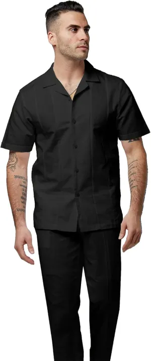 STACY ADAMS Men's Linen Shirt Pant Set