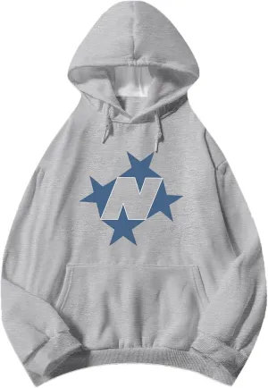 Star Graphic Hoodies For Women Vintage Aesthetic Streetwear Sweatshirt With Pockets Retro Printed Fleece Pullover
