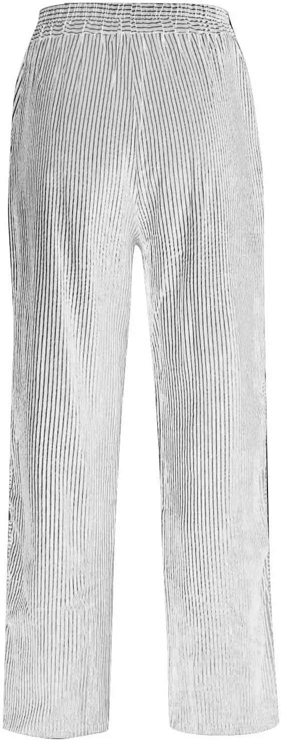 Straight Leg Linen Pants Women 2025 Trendy Side Button Striped Pants Summer Casual High Wasited Y2k Pants with Pocket