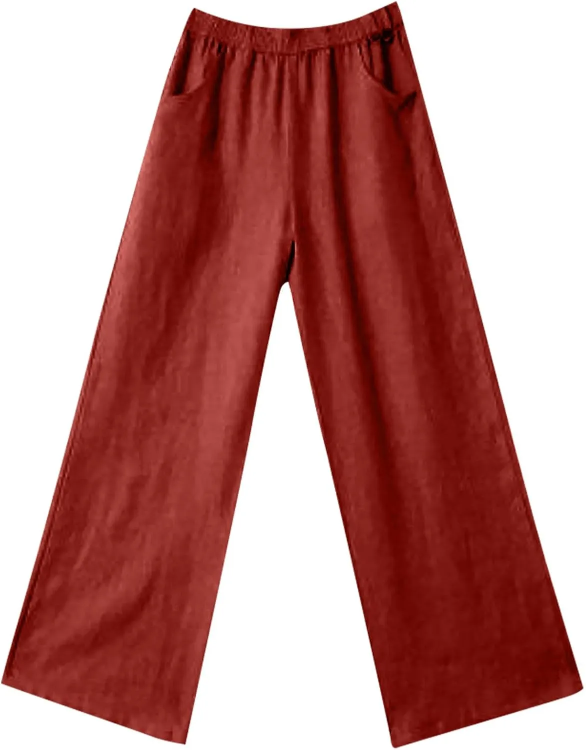 Straight Leg Pants for Women Linen Palazzo Lounge Pants Summer Slacks Loose Casual Wide Leg Trousers