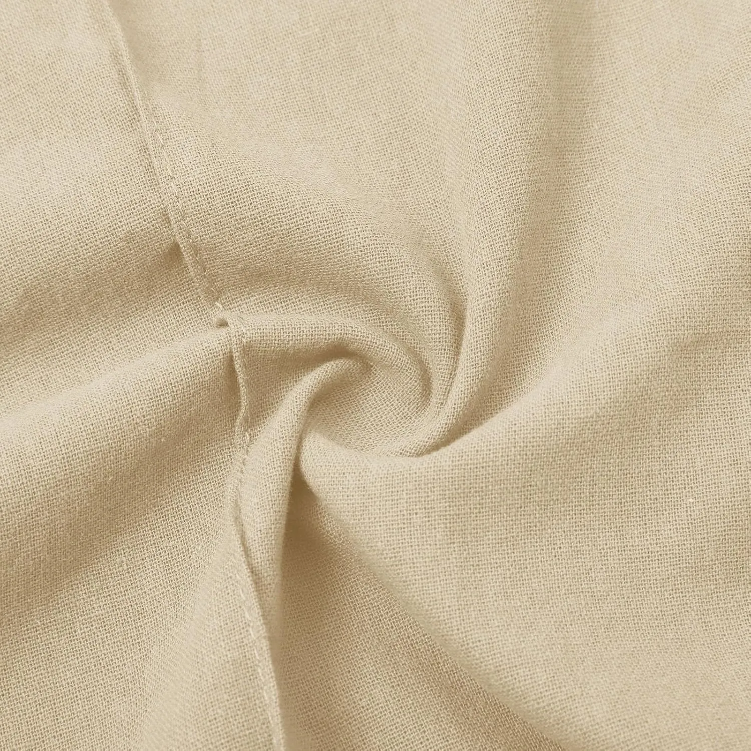 Straight Wide Leg Linen Pants for Women Elastic Drawstring High Waisted Summer Casual Pants Loose Boho Beach Trousers