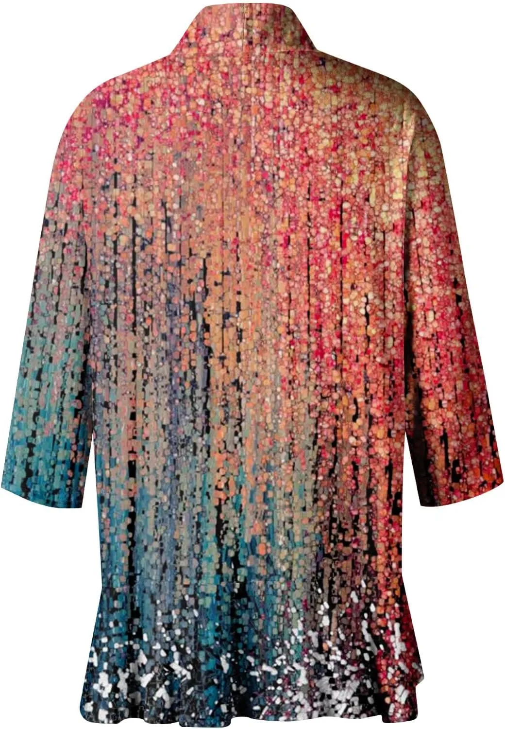 Summer Cardigans for Women Lightweight Ruched 3/4 Sleeve Open Front Cardigan Casual Loose Cover up Shrugs for Dress
