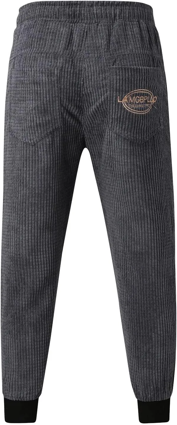 SUWBMHWE Men Joggers Pants, Mens Casual Harlan Pants Lace-up Track Cuff Solid Color Workout Pants with Pocket
