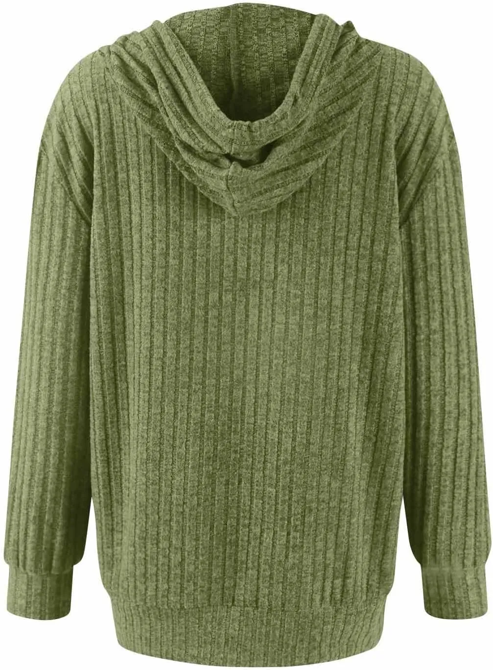 Sweaters for Women Long Sleeve Knitted Zip up Hoodies Ribbed Pullover Loose Casual Sweatshirts with Pocket