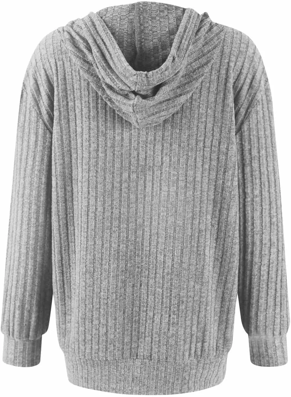Sweaters for Women Long Sleeve Knitted Zip up Hoodies Ribbed Pullover Loose Casual Sweatshirts with Pocket