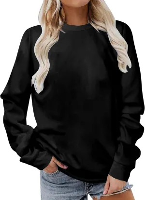 Sweatshirt for Women Fall Fashion Long Sleeve Pullover Crewneck Shirt Tops Teen Girl Casual Oversized Workout Sweater