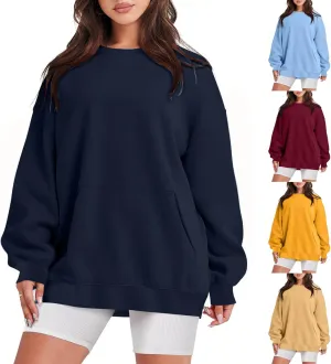 Sweatshirt For Womens Fashion 2023 Oversized Long Sleeve Crewneck Hoodie Sweatshirts Pullover Tops Fall Outfits