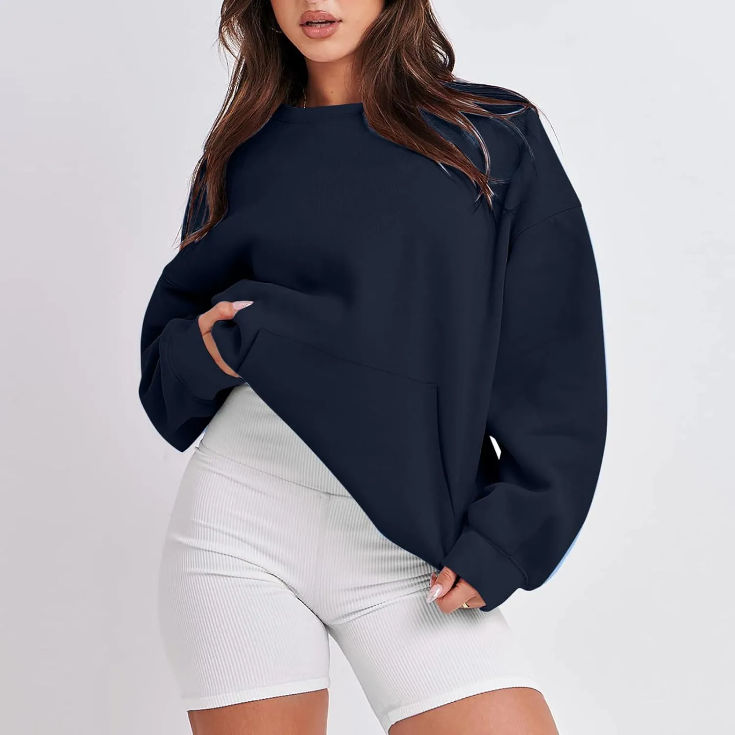Sweatshirt For Womens Fashion 2023 Oversized Long Sleeve Crewneck Hoodie Sweatshirts Pullover Tops Fall Outfits