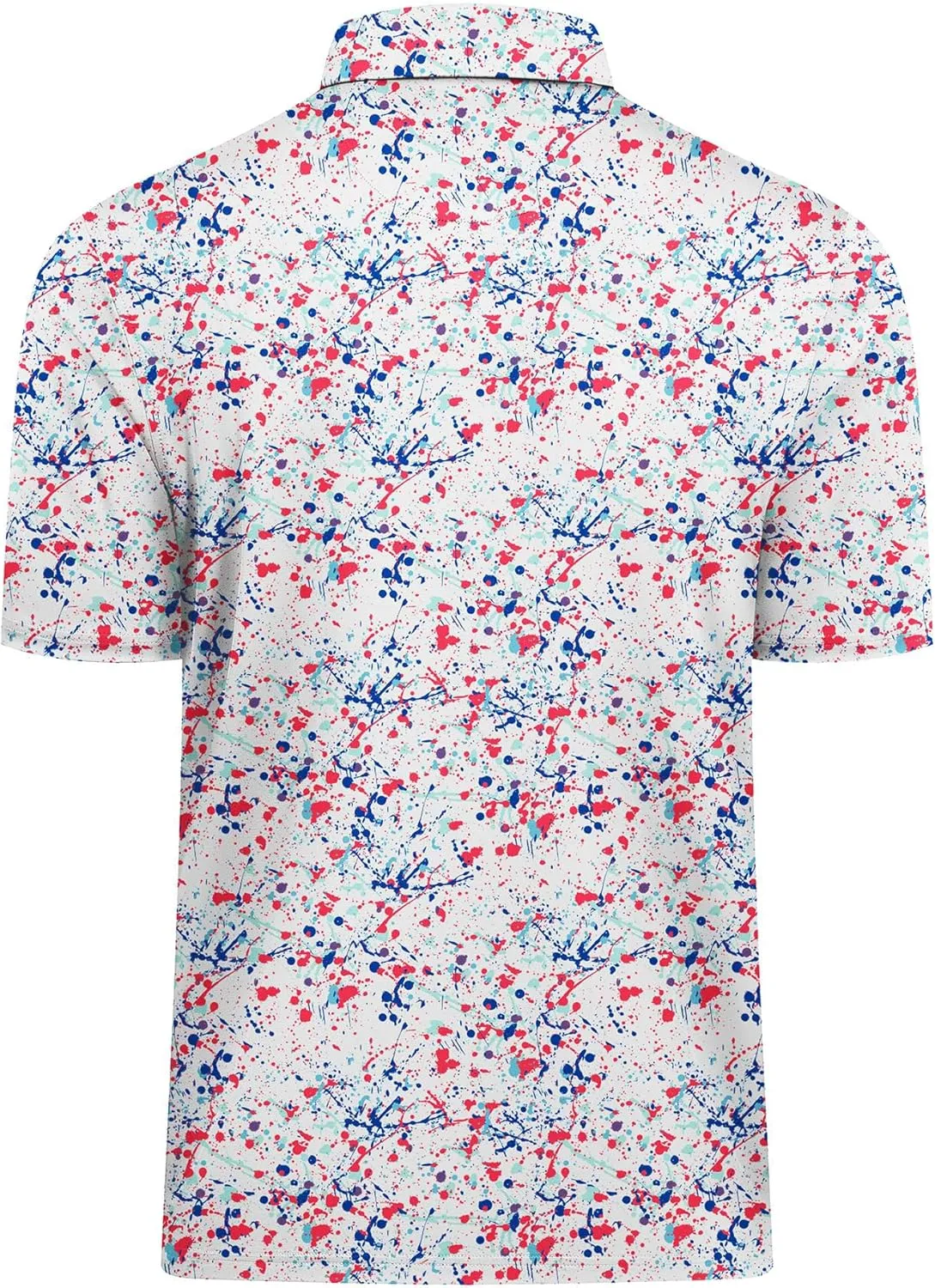 SWISSWELL Mens Golf Shirt Short Sleeve Moisture Wicking Print Polo Shirts for Men Performance Collared Summer Athletic Tshirt