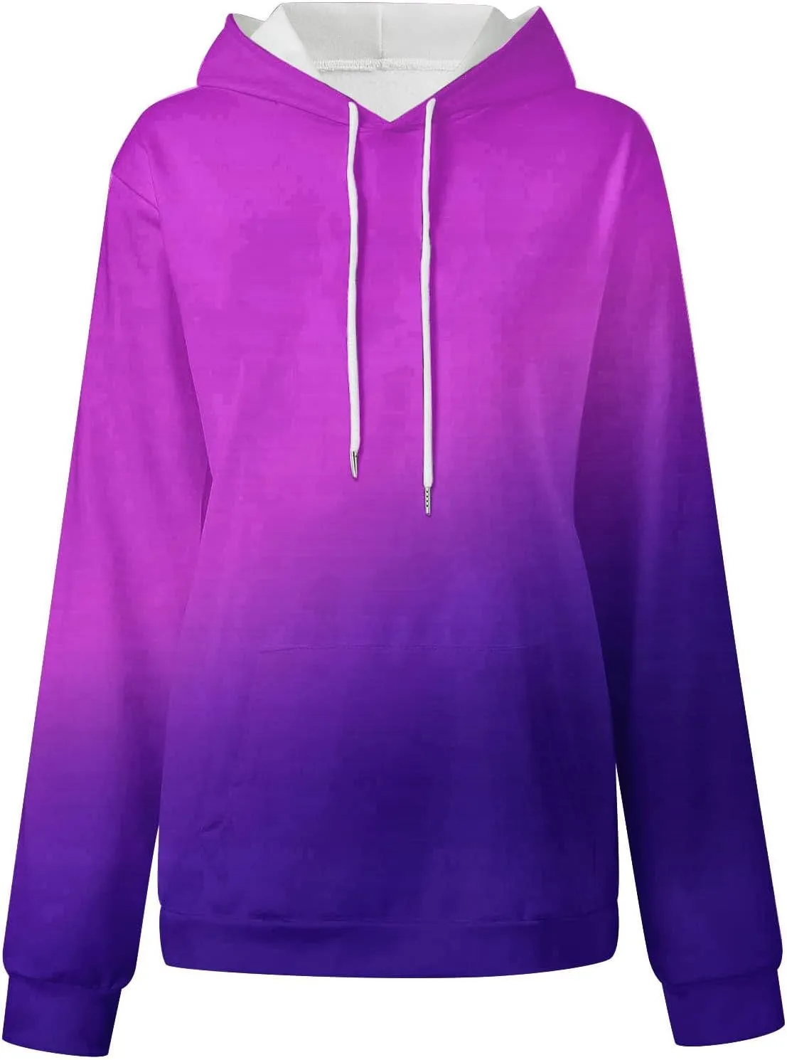 symoid Women's Hoodies 2023 Gradient Long Sleeve Casual Oversized Sweatshirts Loose Fit Drawstring Trendy Pullover Tops