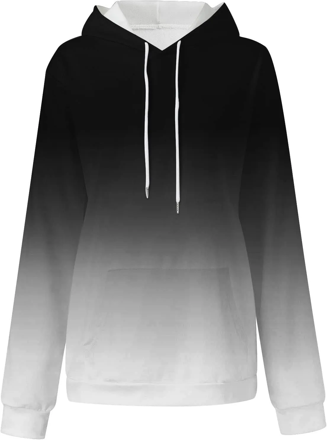 symoid Women's Hoodies 2023 Gradient Long Sleeve Casual Oversized Sweatshirts Loose Fit Drawstring Trendy Pullover Tops