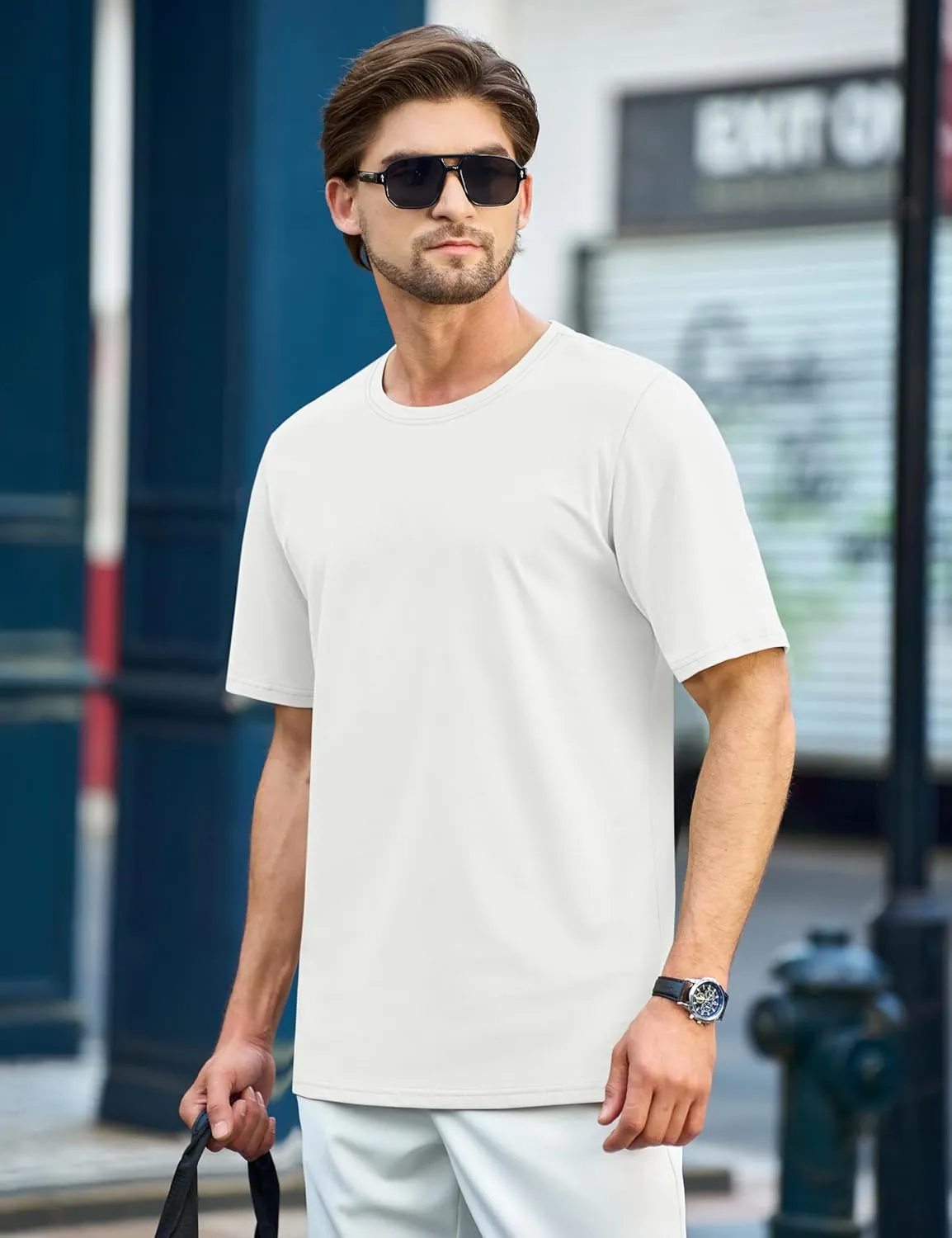 TACVASEN Mens Cotton T Shirt Casual Summer Tshirt Crew-Neck Short Sleeve Soft Tee Classic Basic T-Shirt