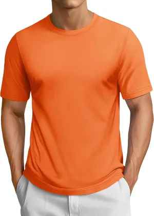 TACVASEN Mens Cotton T Shirt Casual Summer Tshirt Crew-Neck Short Sleeve Soft Tee Classic Basic T-Shirt