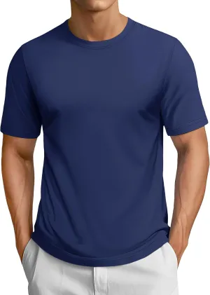 TACVASEN Mens Cotton T Shirt Casual Summer Tshirt Crew-Neck Short Sleeve Soft Tee Classic Basic T-Shirt