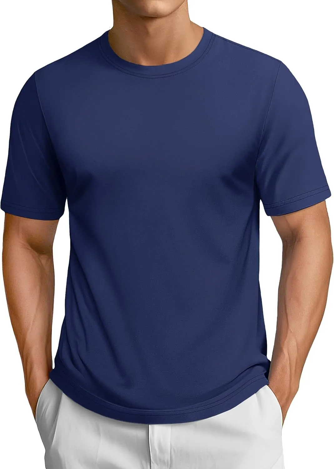 TACVASEN Mens Cotton T Shirt Casual Summer Tshirt Crew-Neck Short Sleeve Soft Tee Classic Basic T-Shirt