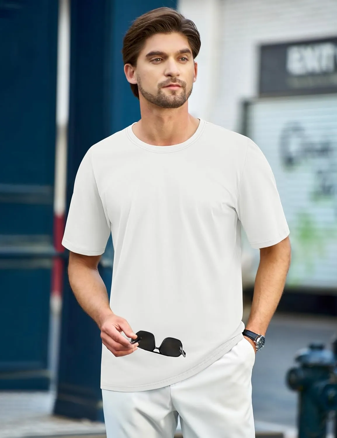 TACVASEN Mens Cotton T Shirt Casual Summer Tshirt Crew-Neck Short Sleeve Soft Tee Classic Basic T-Shirt