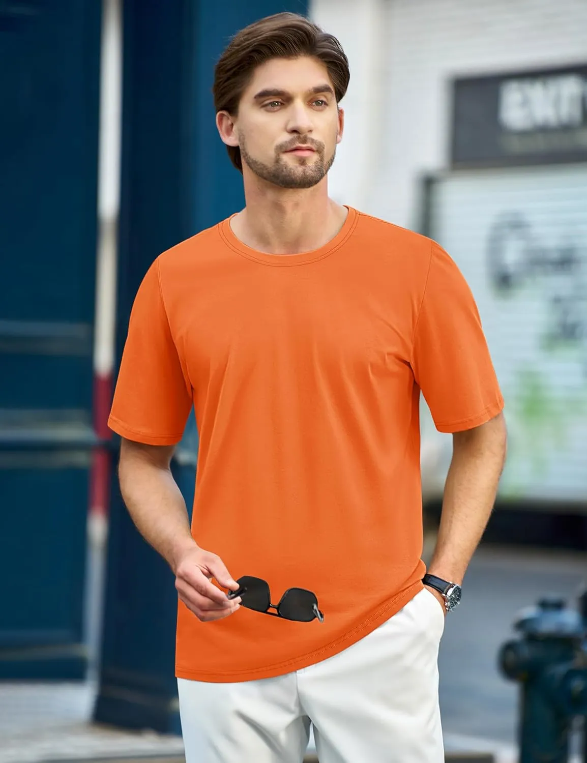 TACVASEN Mens Cotton T Shirt Casual Summer Tshirt Crew-Neck Short Sleeve Soft Tee Classic Basic T-Shirt