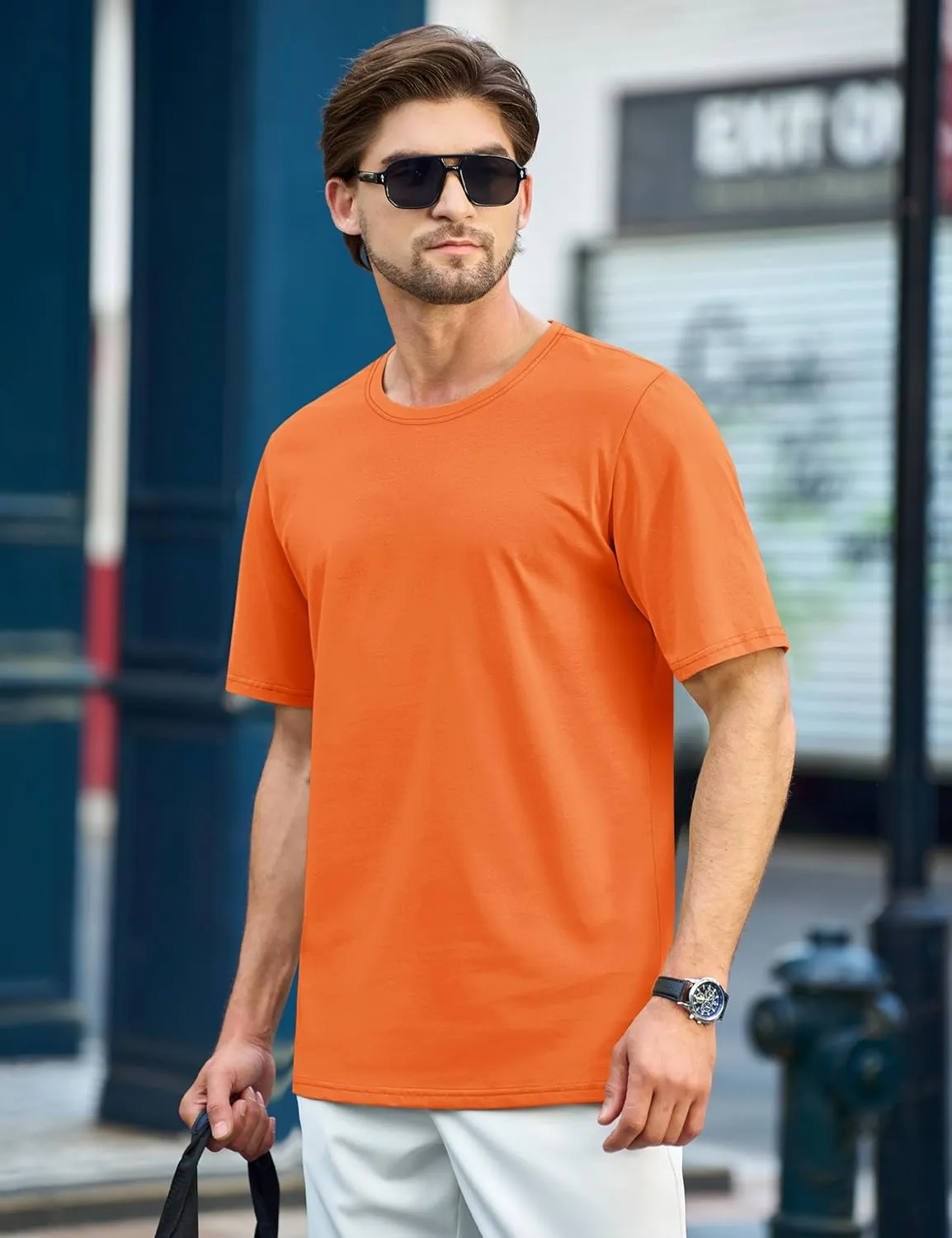 TACVASEN Mens Cotton T Shirt Casual Summer Tshirt Crew-Neck Short Sleeve Soft Tee Classic Basic T-Shirt