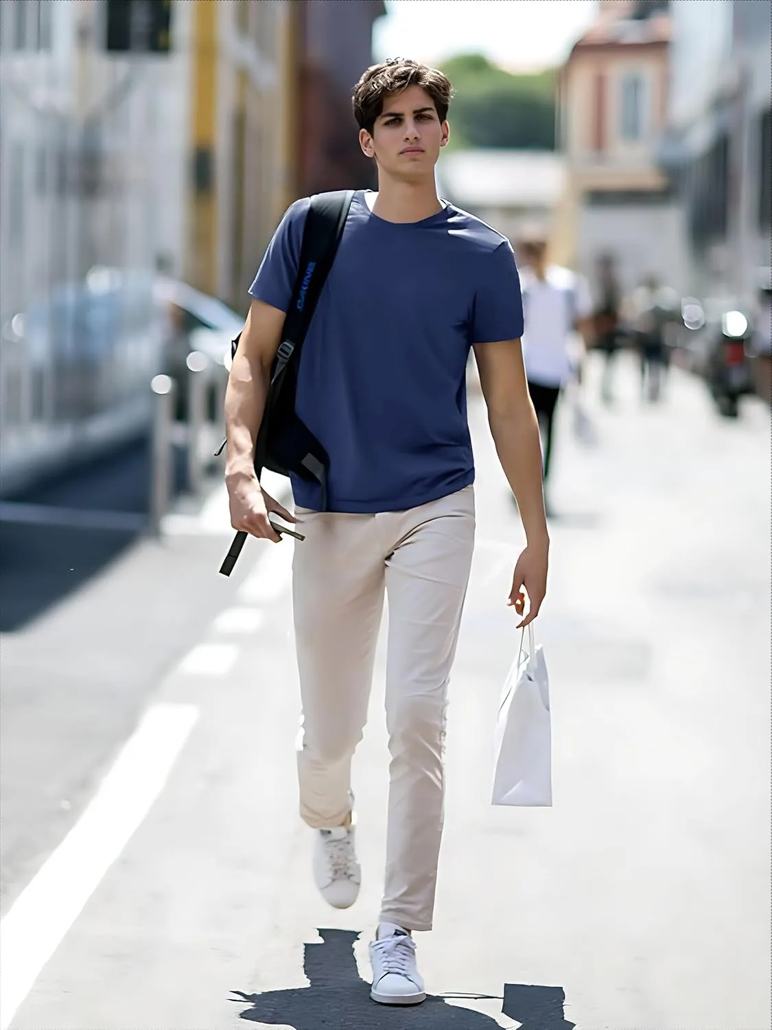 TACVASEN Mens Cotton T Shirt Casual Summer Tshirt Crew-Neck Short Sleeve Soft Tee Classic Basic T-Shirt