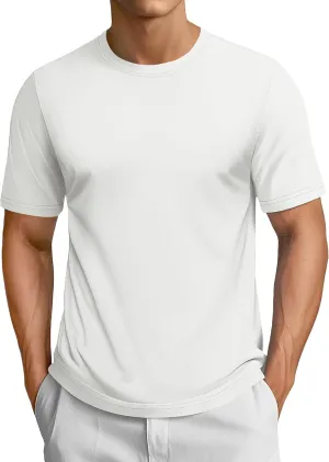 TACVASEN Mens Cotton T Shirt Casual Summer Tshirt Crew-Neck Short Sleeve Soft Tee Classic Basic T-Shirt