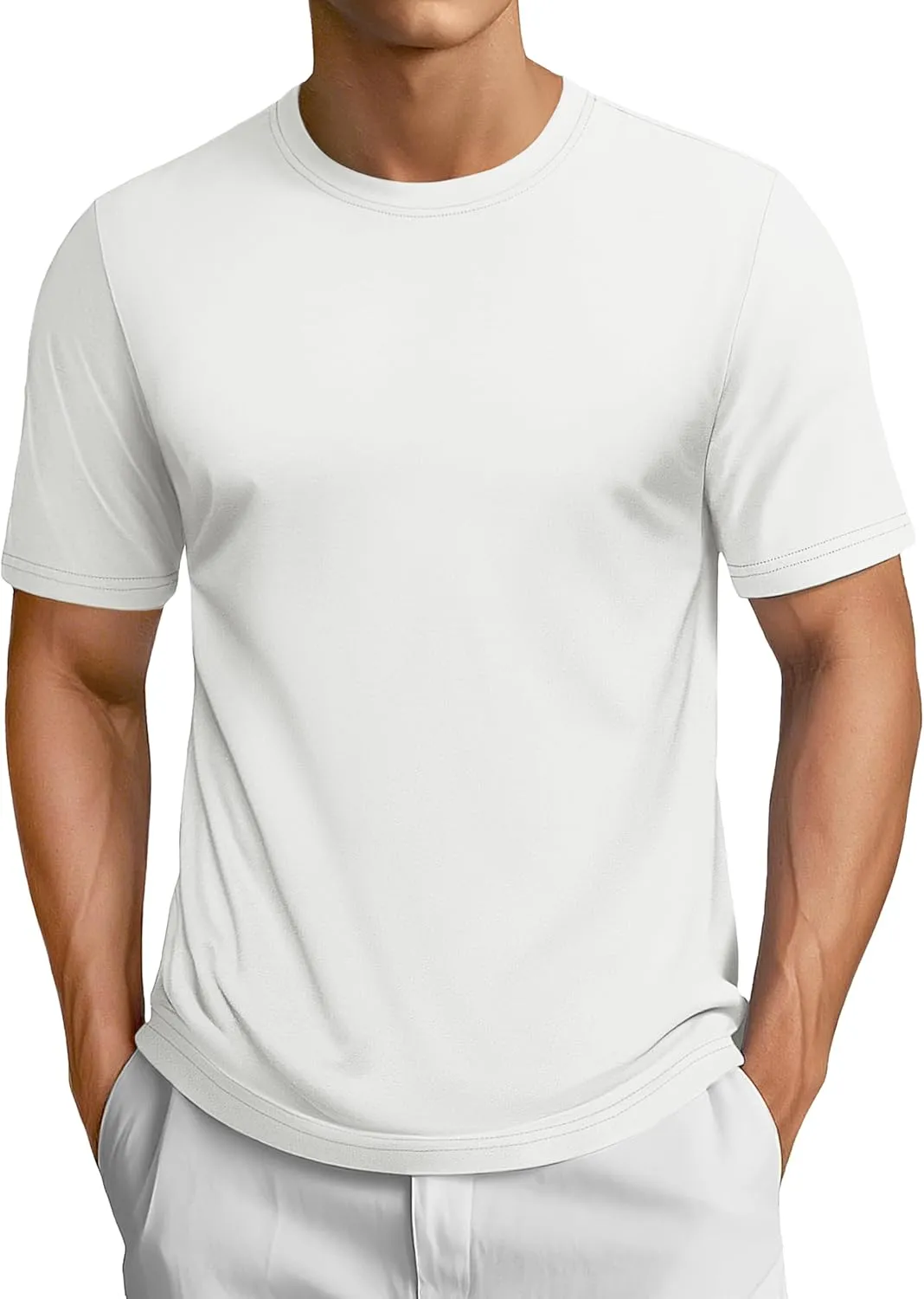 TACVASEN Mens Cotton T Shirt Casual Summer Tshirt Crew-Neck Short Sleeve Soft Tee Classic Basic T-Shirt