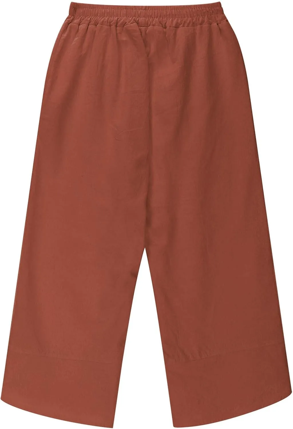 Teen Girls Palazzo Pants 2025 Summer Casual Cotton Linen Trousers Lightweight Elastic Waist Preppy Solid Loose Pant