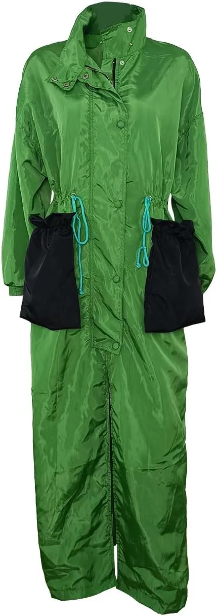 THLAI Trench Coat for Women Waterproof Trench Coat Water Resistant Windbreaker Overcoat with Pockets Long Trench Coat
