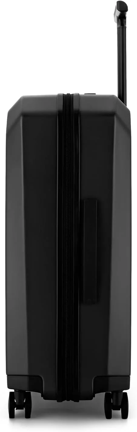 Ti Hard Shell Carry on Luggage Airline Approved, Carry on Suitcases with Wheels,PC Luminous Textured Travel Luggage, TSA Approved, 20 Inch Carry-On (Midnight Black, Check-In 24-Inch)